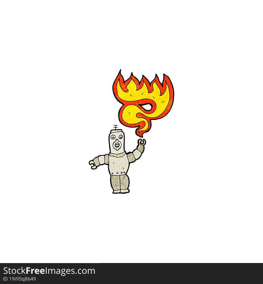 cartoon robot shooting fire