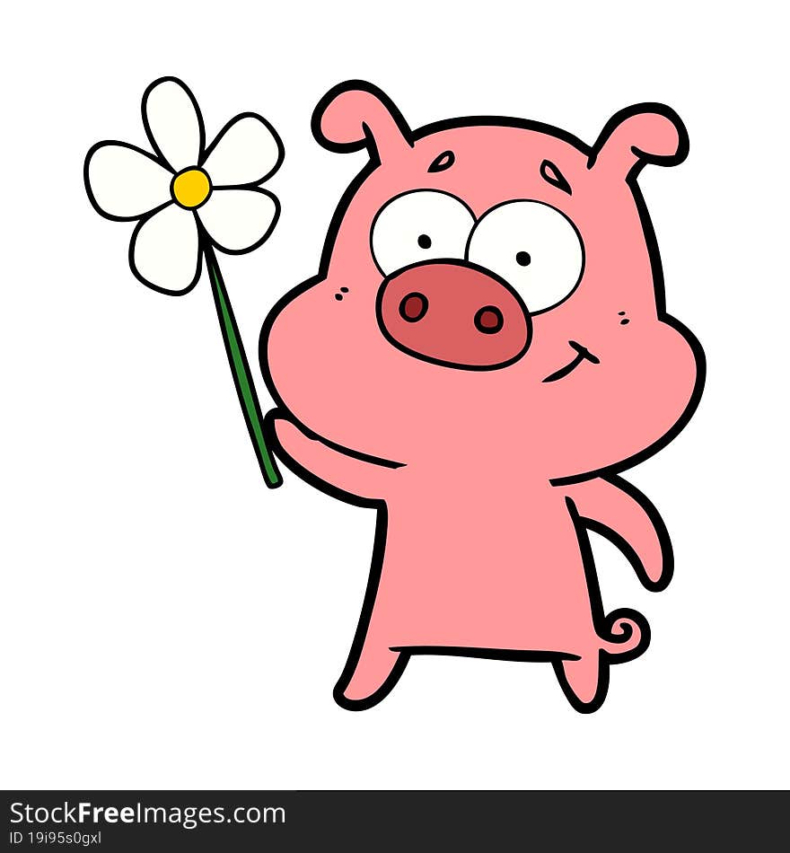 happy cartoon pig. happy cartoon pig