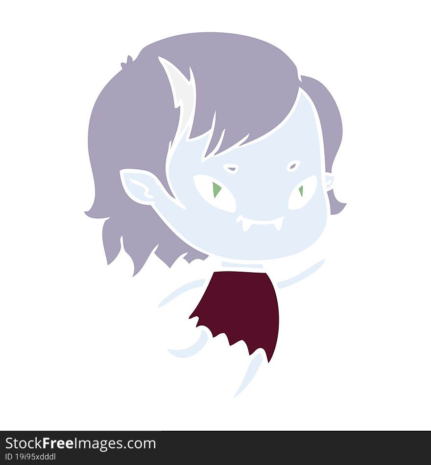 flat color style cartoon friendly vampire girl running