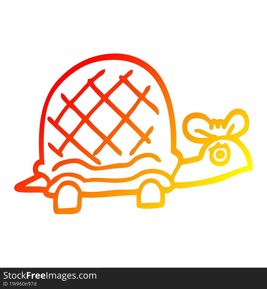 warm gradient line drawing cartoon funny tortoise