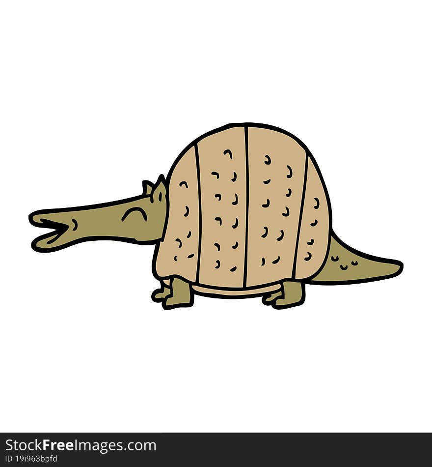 cartoon doodle armadillo