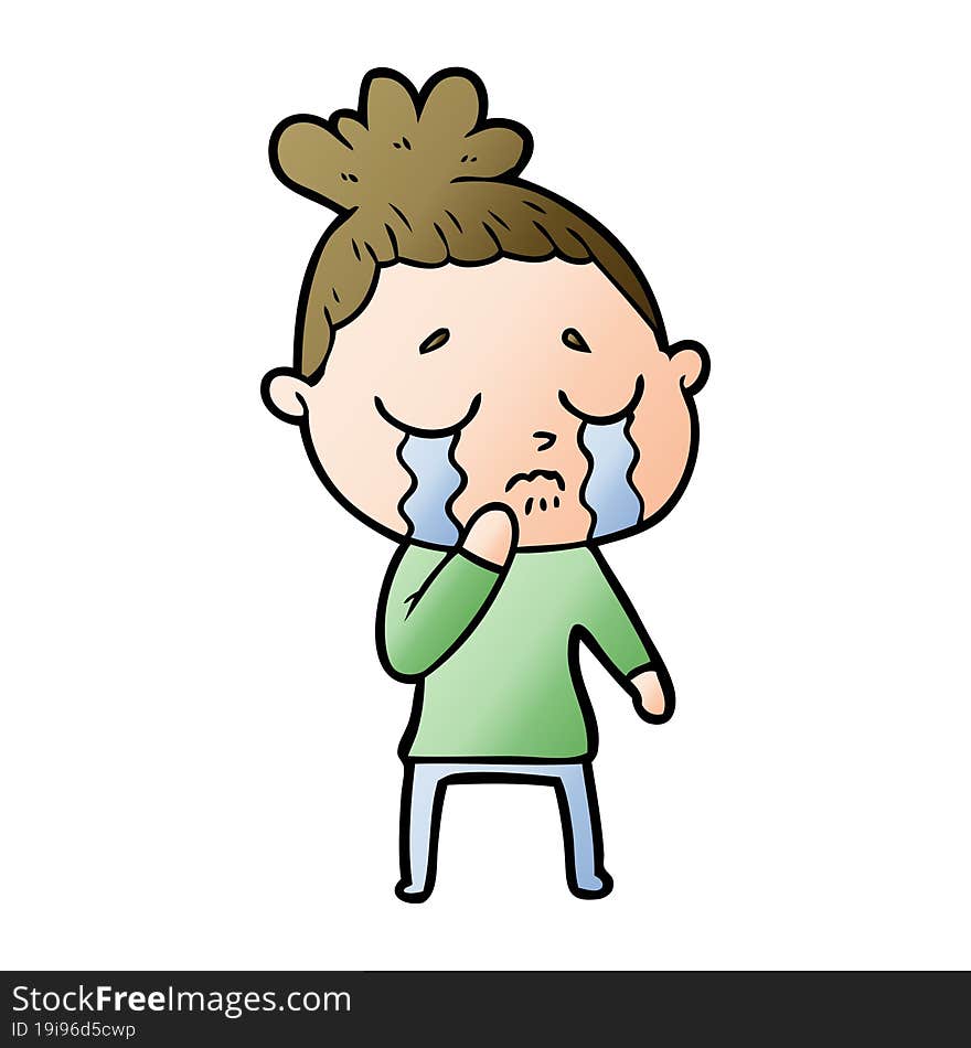 cartoon crying woman. cartoon crying woman