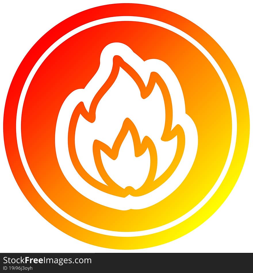 simple flame circular in hot gradient spectrum