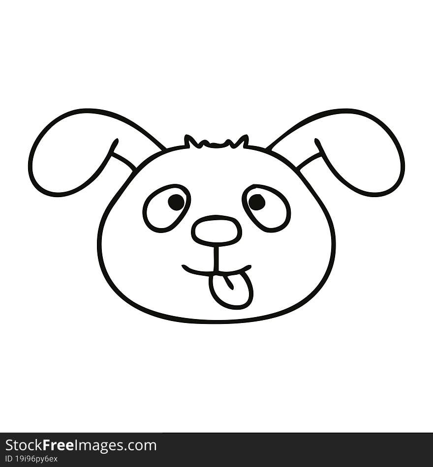 quirky line drawing cartoon dog face