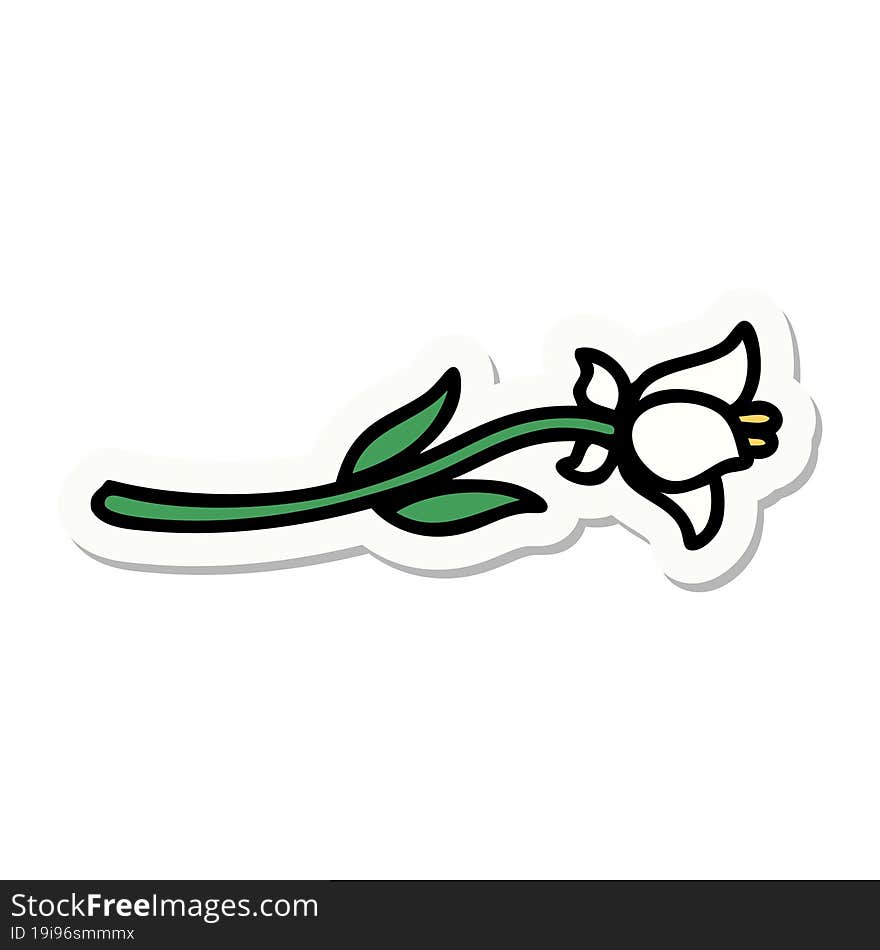 tattoo style sticker of a lily