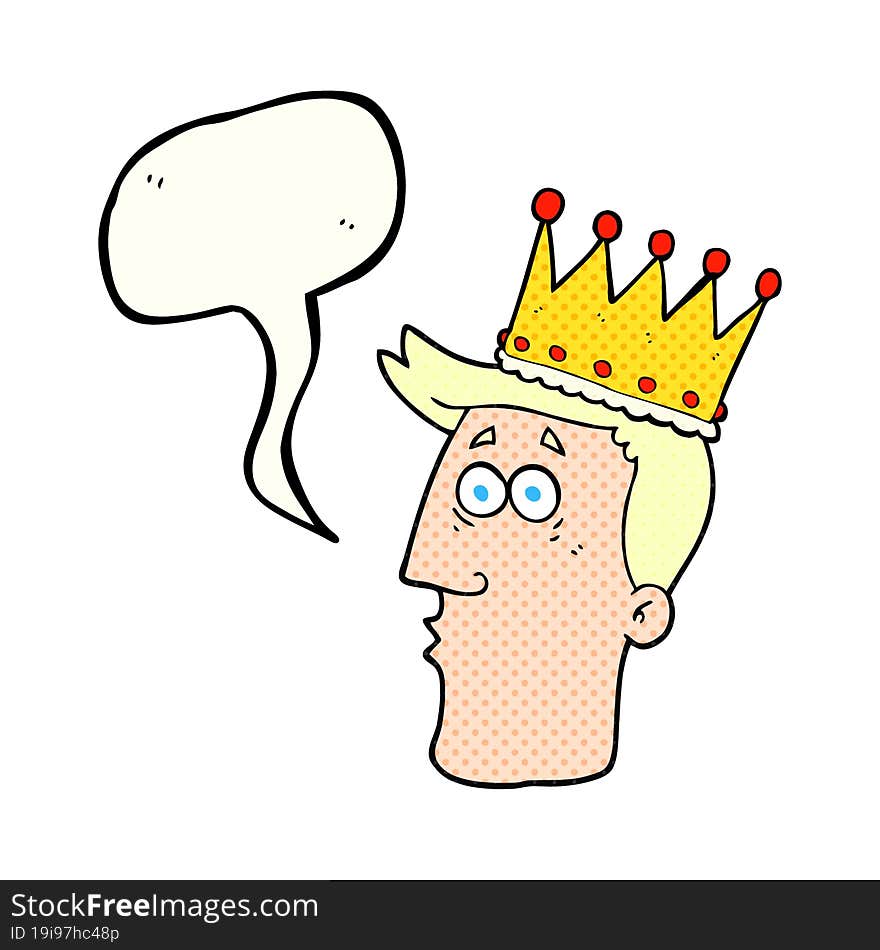 Comic Book Speech Bubble Cartoon Kings Head