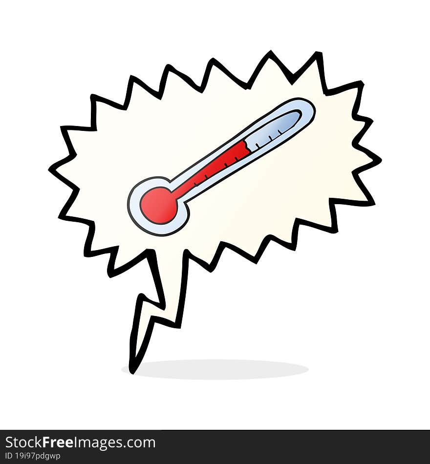 speech bubble cartoon temperature gauge