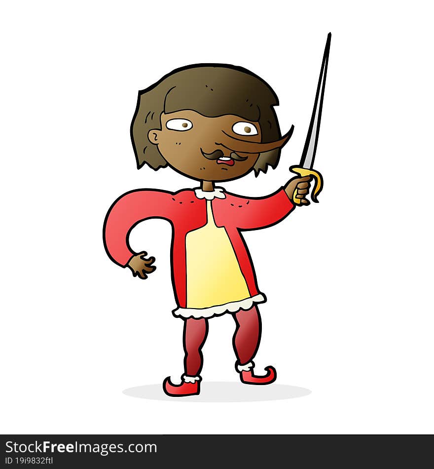 cartoon man with sword