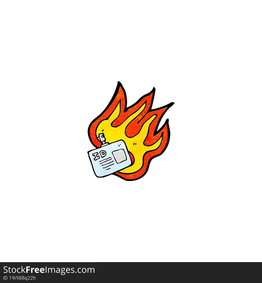 Burning ID Tag Cartoon