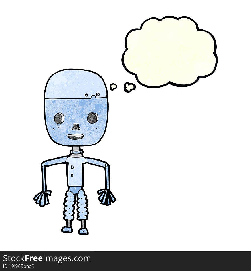 Cartoon Robot With Thought Bubble