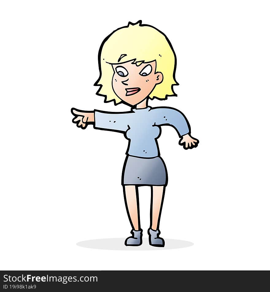 cartoon woman pointing