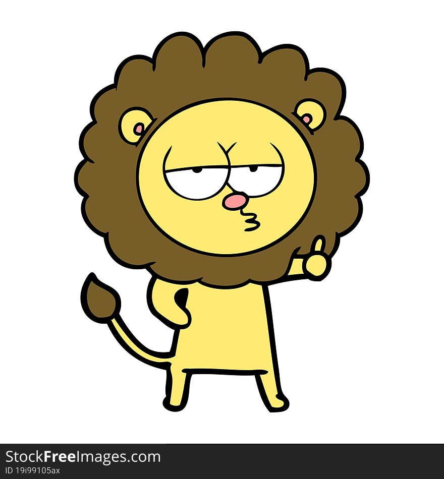 cartoon bored lion. cartoon bored lion