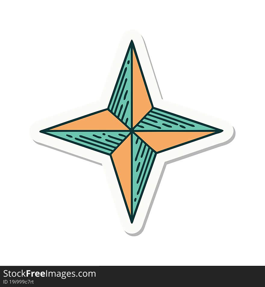 Tattoo Style Sticker Of A Star