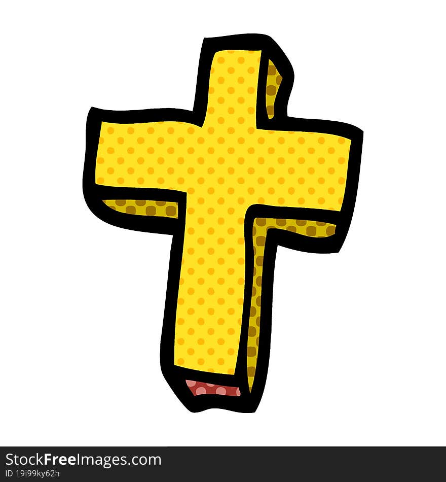 cartoon doodle gold cross