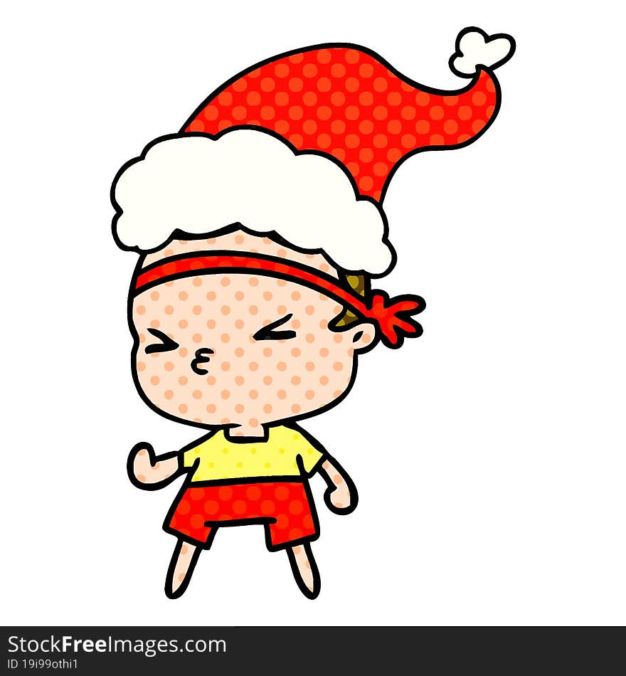 christmas cartoon of kawaii boy