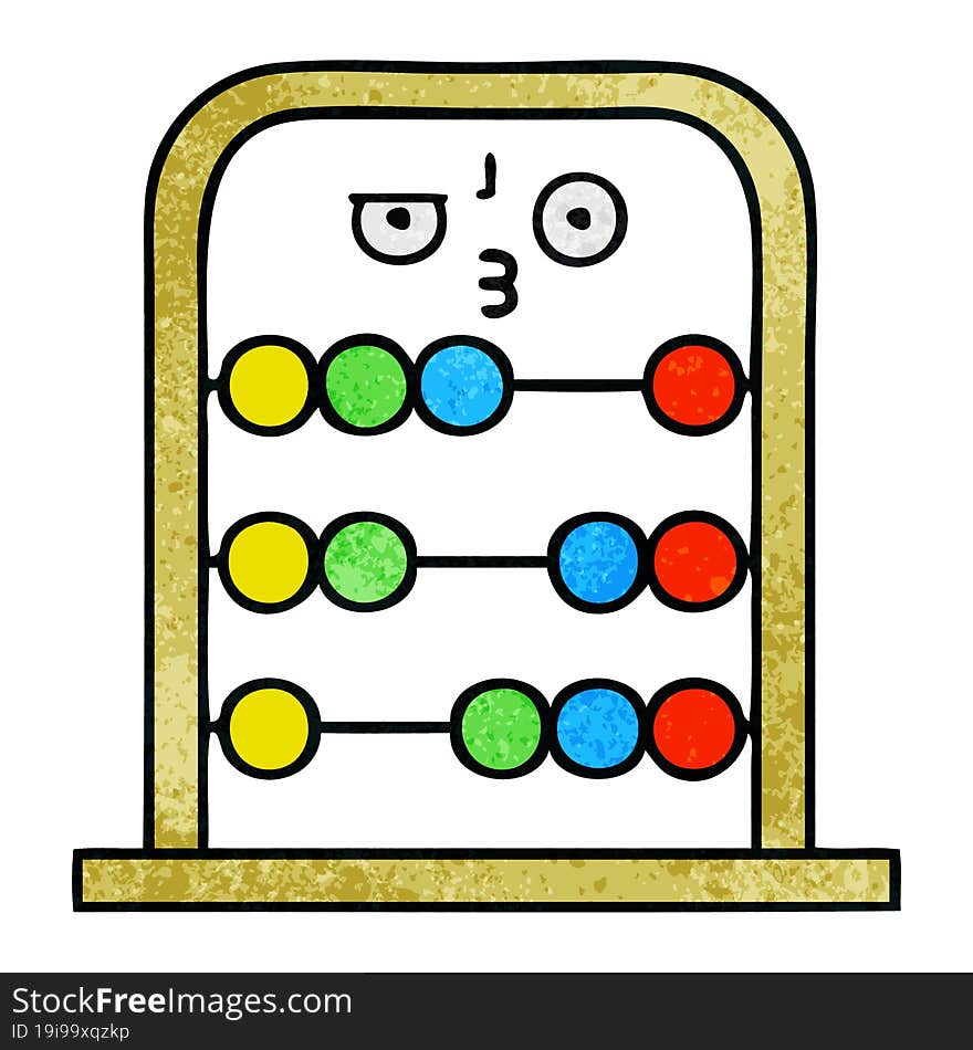 Retro Grunge Texture Cartoon Abacus