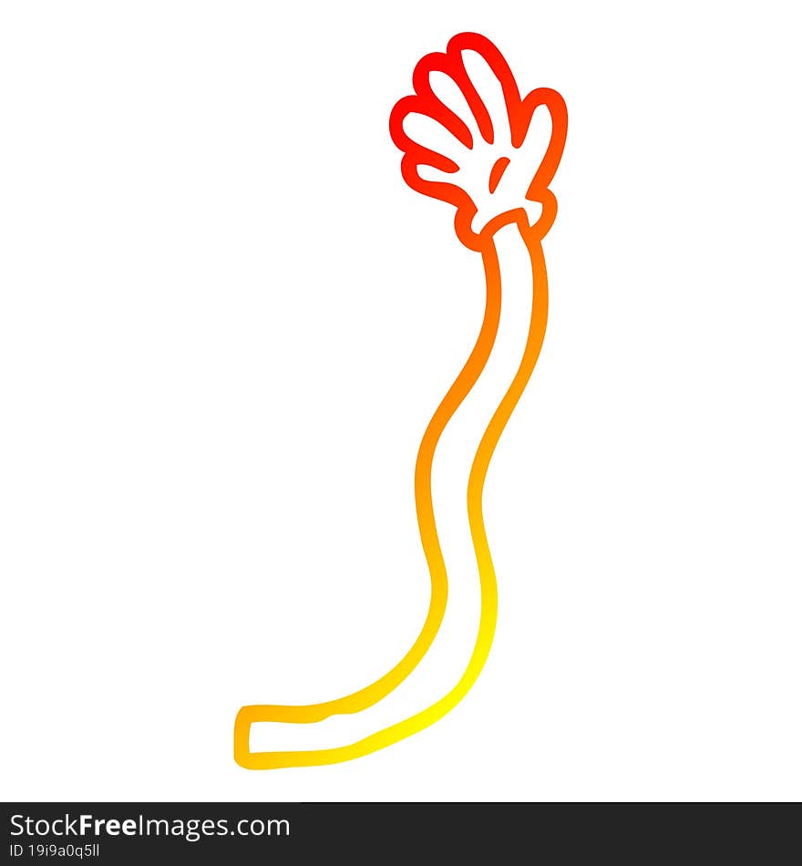 warm gradient line drawing of a cartoon retro hand gestures