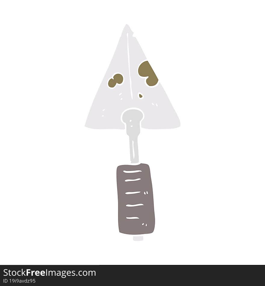 flat color illustration of a cartoon trowel