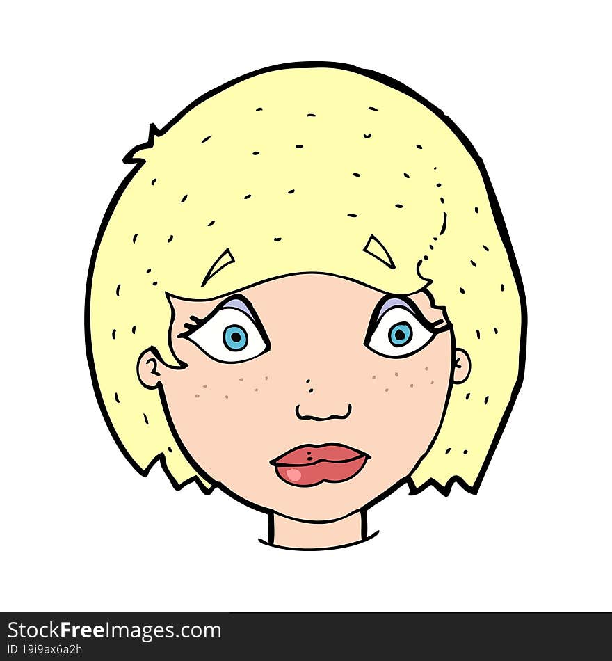 cartoon worried female face