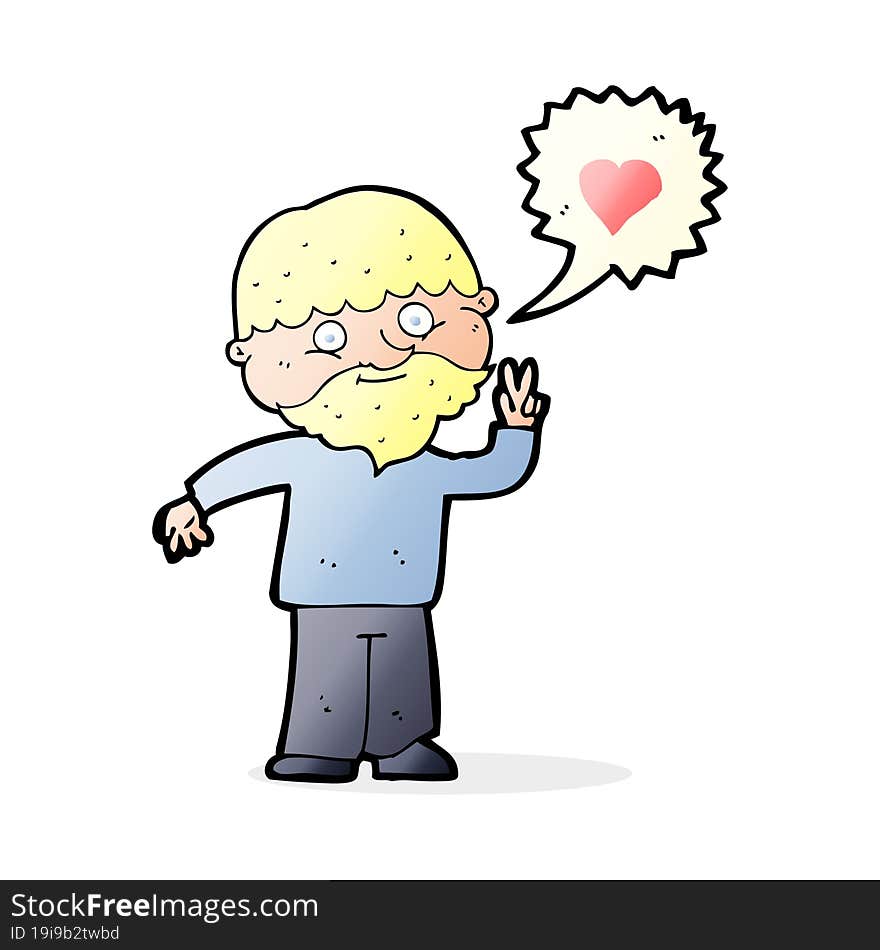 cartoon bearded man talking about love. cartoon bearded man talking about love