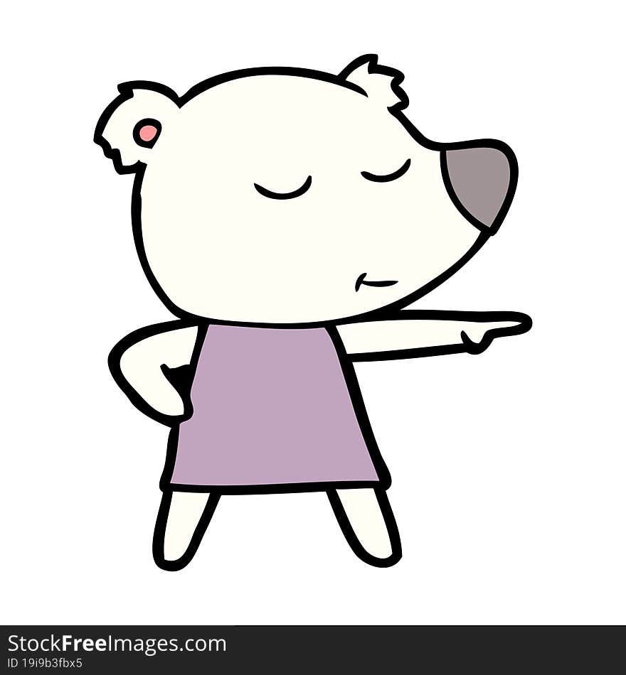 cartoon polar bear wearing dress. cartoon polar bear wearing dress