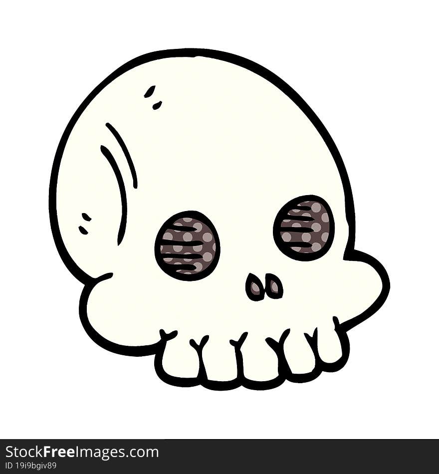 Cartoon Doodle Halloween Skull