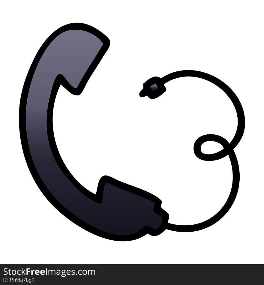 gradient shaded cartoon telephone handset