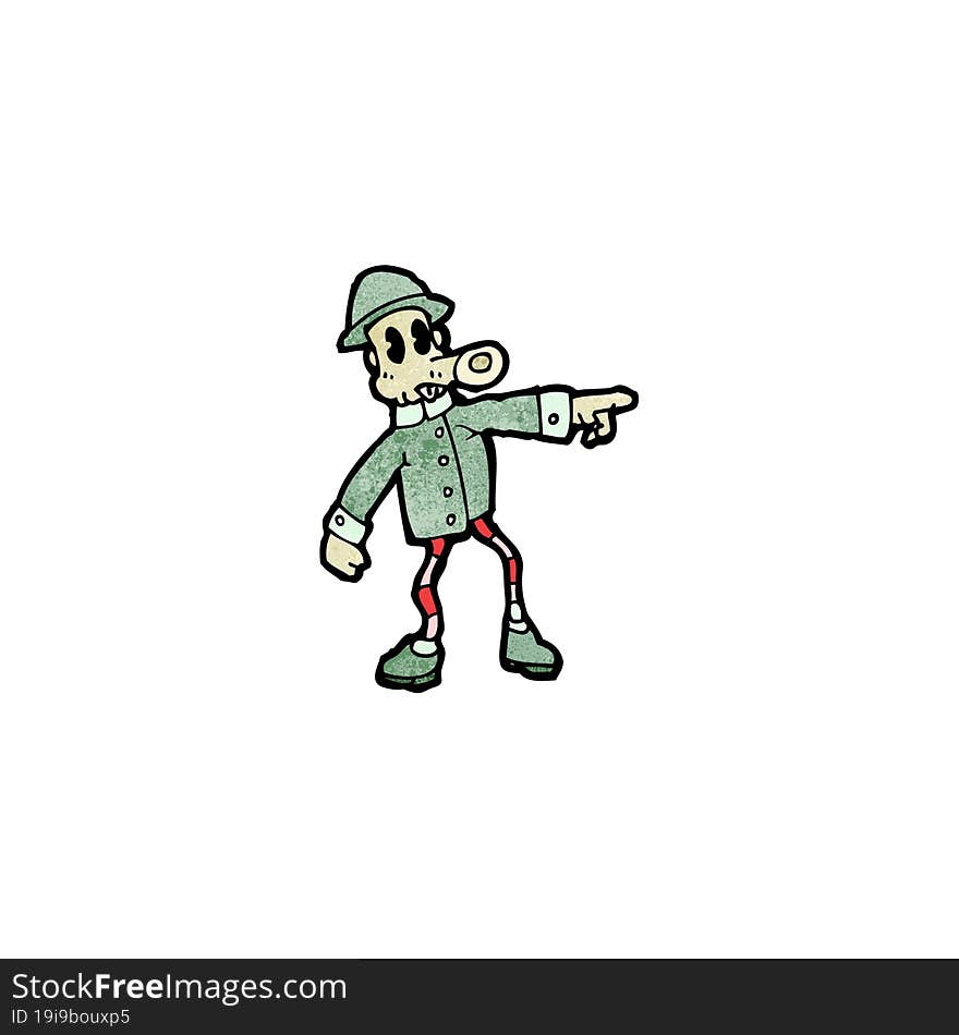 cartoon weird army man