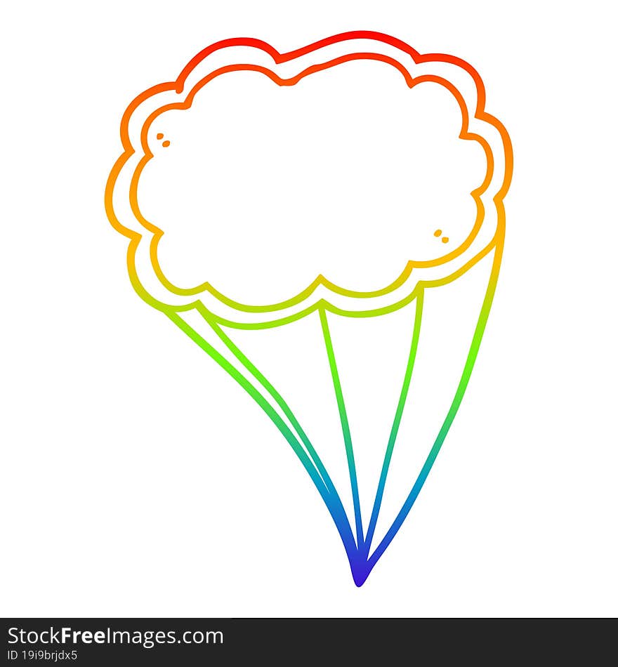 rainbow gradient line drawing cartoon decorative cloud