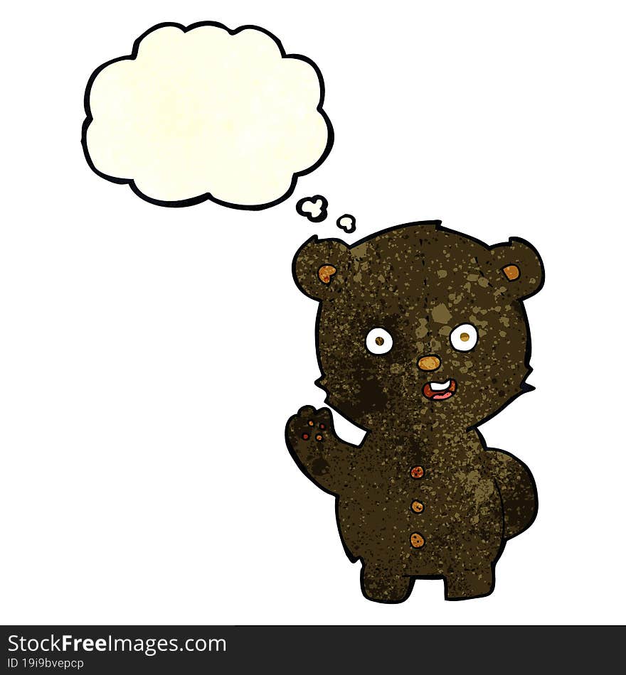 cute cartoon black bear with thought bubble