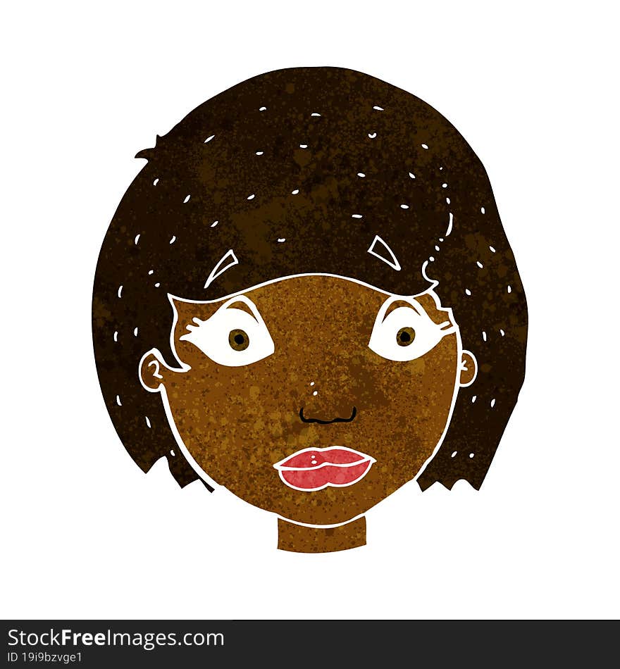 cartoon worried female face