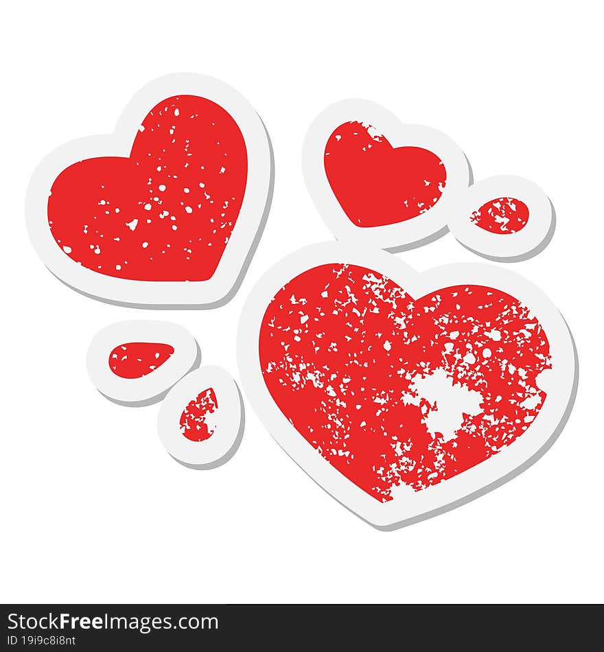 love hearts thumping grunge sticker