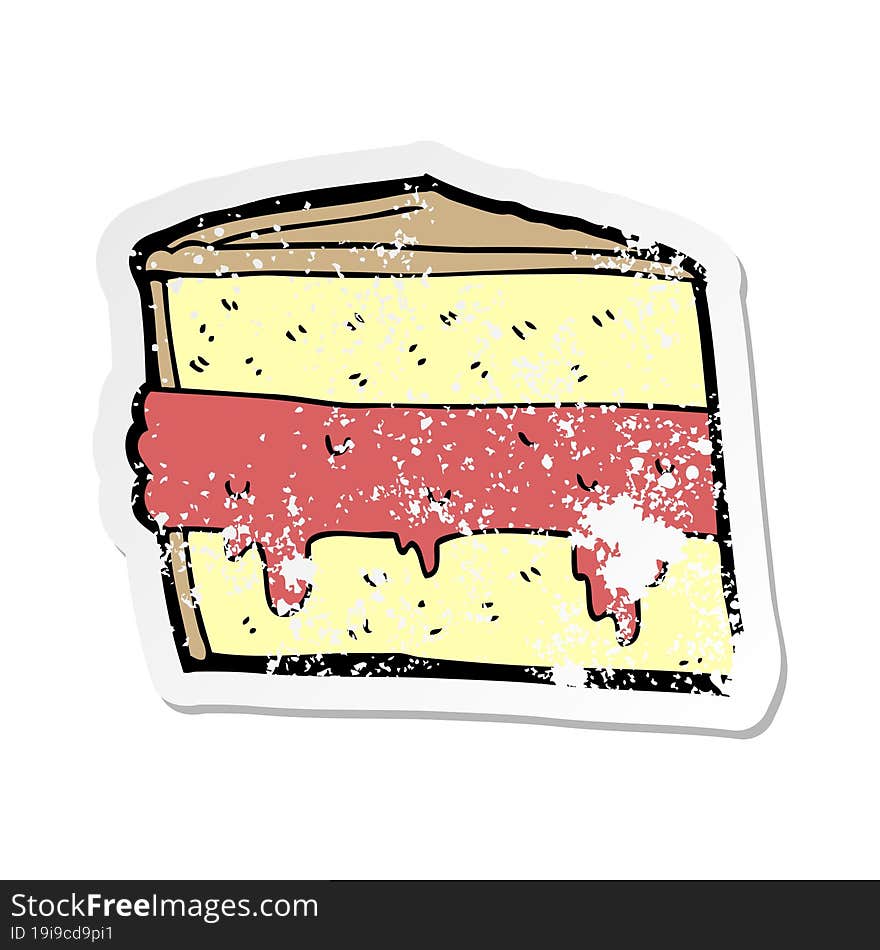 distressed sticker of a cartoon cake