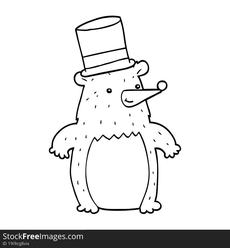 cartoon bear in top hat