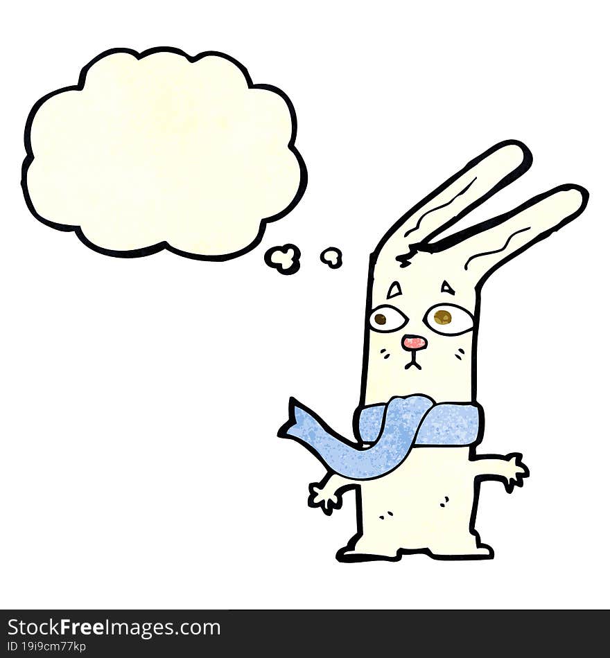 cartoon rabbit with thought bubble