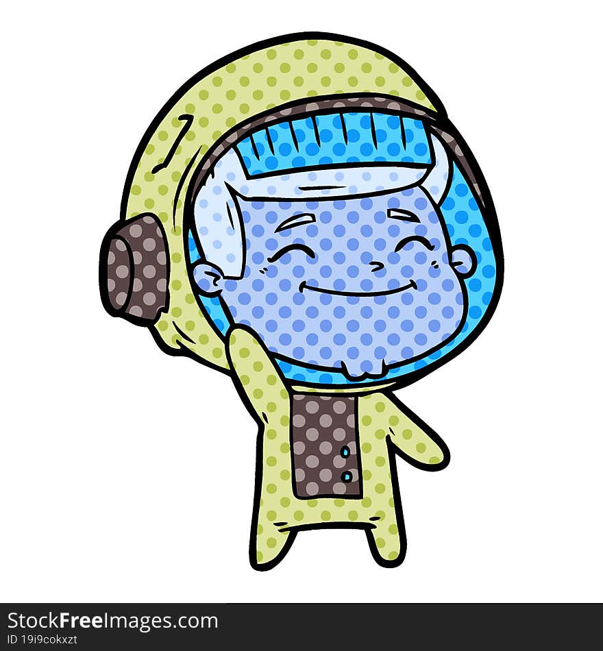 happy cartoon astronaut. happy cartoon astronaut