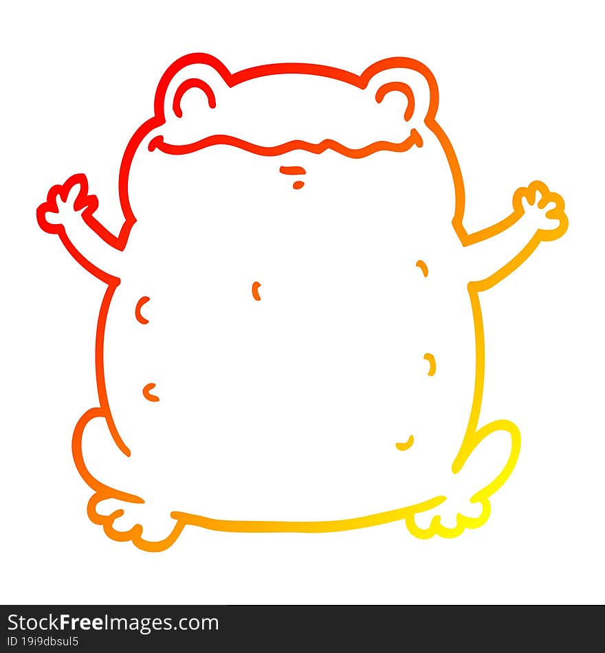 warm gradient line drawing cartoon toad