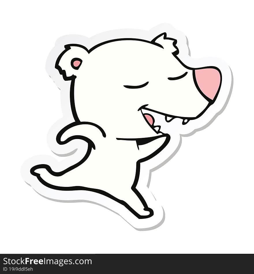 sticker of a cartoon polar bear