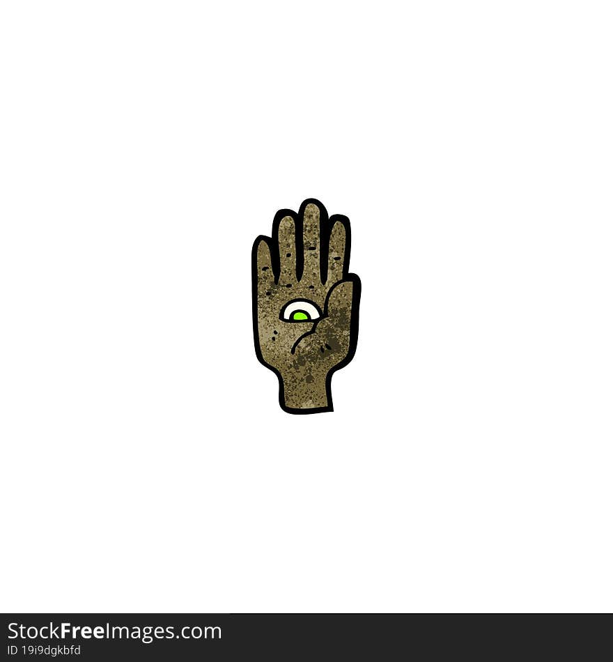 Mystic Hand Symbol Cartoon