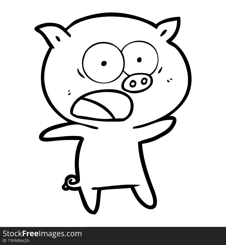 cartoon pig shouting. cartoon pig shouting