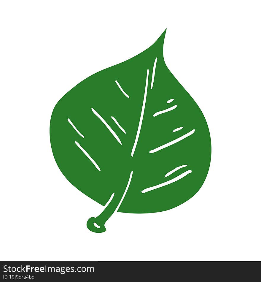 cartoon doodle leaf