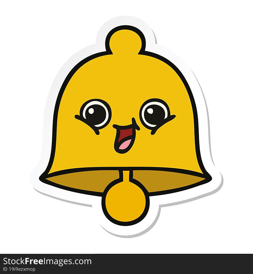 Sticker Of A Cute Cartoon Bell