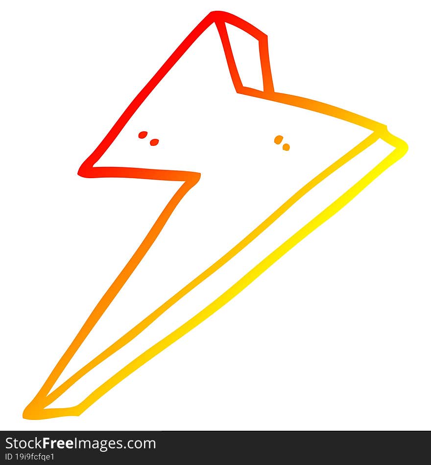 warm gradient line drawing cartoon lightning