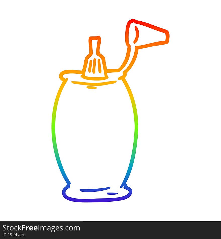 rainbow gradient line drawing tomato ketchup bottle