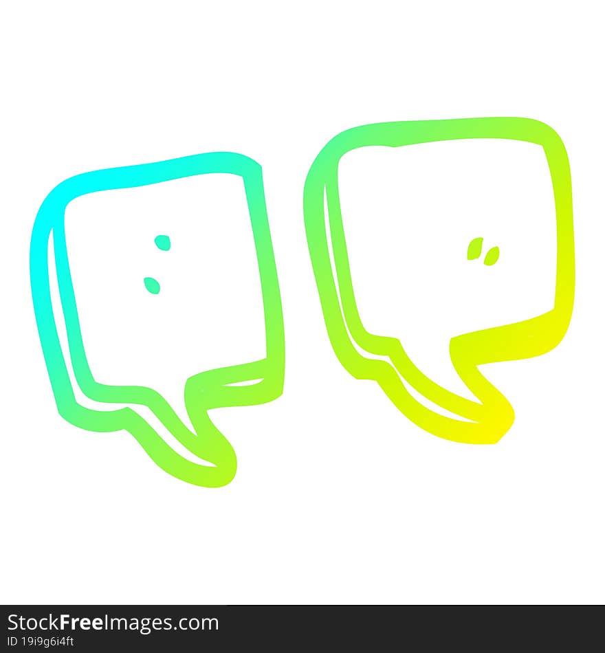 cold gradient line drawing cartoon quotation marks