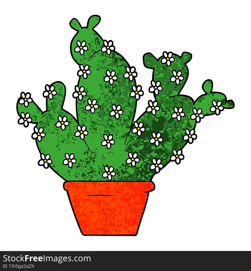 cartoon potted cactus. cartoon potted cactus