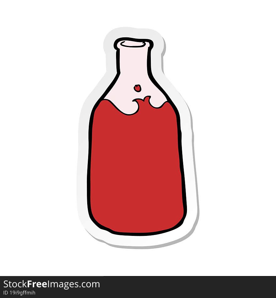 sticker of a cartoon bottle