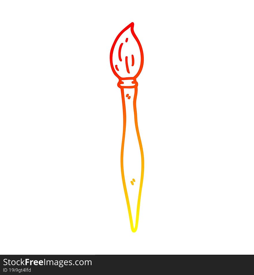 warm gradient line drawing cartoon paint brush