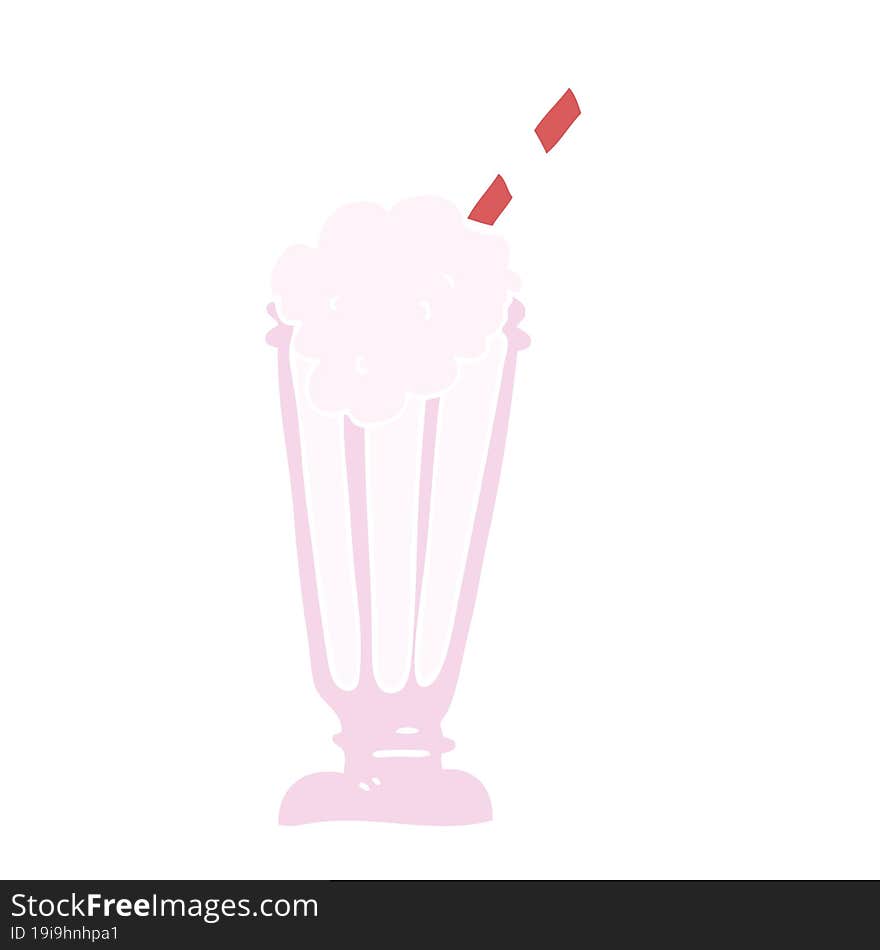 Flat Color Style Cartoon Milkshake