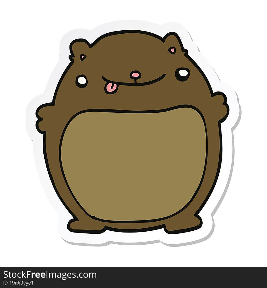 sticker of a cartoon bear